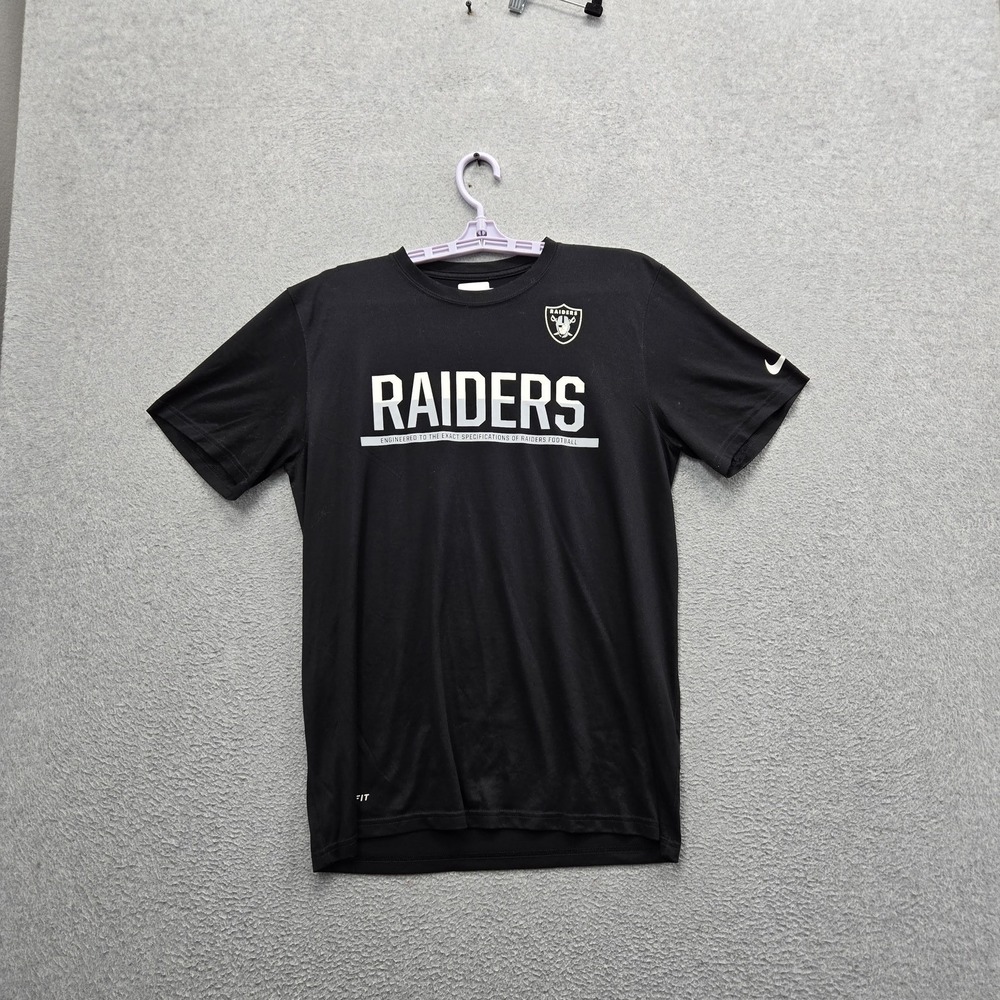 Las Vegas Raiders Men Shirt M Black Nike Team‎ Logo Dri-Fit Activewear